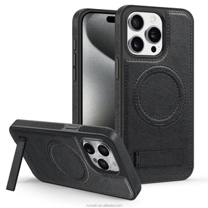 Étui de téléphone 2025 pour iPhone 15, étui en cuir pour iPhone 16 <span class=keywords><strong>14</strong></span> Pro magnétique avec support, coque arrière de téléphone - Product Image 1