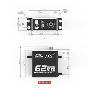 ราคาโรงงาน A75BUMW เกียร์เหล็ก ตัวเรือนโลหะ 16.8V 62กก. 0.092วินาที กันน้ำ ดิจิตอล โปรแกรมได้ บรัชเลส สำหรับรถบังคับวิทยุรุ่นที่ 10 - Product Image 5