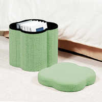 Bailey personnalisé Morden pouf boîte de rangement vert Teddy velours chaussures banc jouets coffre avec couvercle