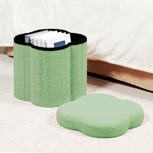 Bailey personnalisé Morden pouf boîte de rangement vert Teddy velours chaussures <span class=keywords><strong>banc</strong></span> jouets <span class=keywords><strong>coffre</strong></span> avec couvercle - Product Image 2