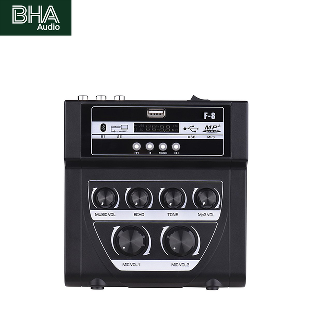 BHA MF8 Portable Mixer with Effects USB MP3 for Home Conferences Stages Network Karaoke 12 Year Factory OEM CE FCC