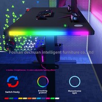 Table de jeu de bureau électrique réglable en hauteur avec lampe RGB, vente en gros d'usine