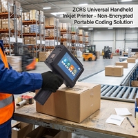 ZCRS Nueva Impresora de Inyección de Tinta Portátil Universal Semiautomática con Pantalla Táctil, Tinta Solvente, Inalámbrica No Encriptada y con Batería