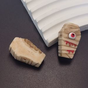 Bone Grave Coffin Halloween resina encantos Mini figuritas de Halloween para estuches de basura, accesorios para manualidades DIY - Product Image 6