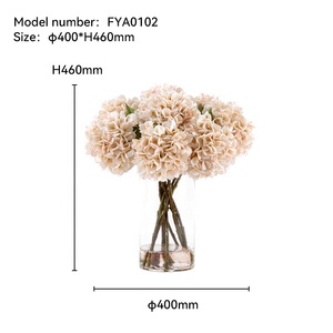 Modern Minimalist Handmade Light Pink Hydrangea Bouquet Artificial <strong>Flower</strong> Glass <strong>Vase</strong> Premium Customized Size Valentine's Day - Product Image 6