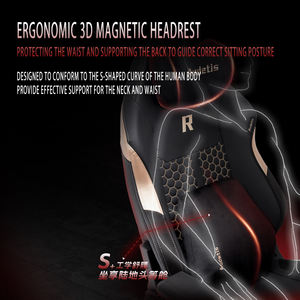 エルゴノミックレザーゲーミングチェア4D調整可能磁気ヘッドレストシンプルホームオフィスチェア360度回転コンピュータ - Product Image 4