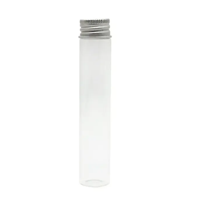 الأكثر مبيعًا ، زجاجة زجاجية شفافة * 20 ، أنبوب اختبار فيال صغير بغطاء لولبي من الألومنيوم
