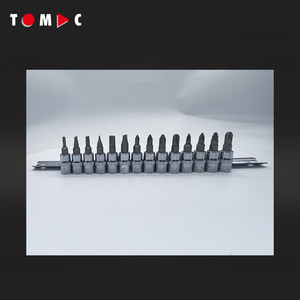 14 Stuks Din Niveau 1/4 "<span class=keywords><strong>Dr</strong></span> S2 Bits Sockets, Ph, Pz, Sl Set Met Metalen Rail - Product Image 1