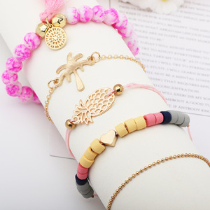 Conjunto de Pulseras con Dijes de Moda, Chapadas en Oro Rosa, con Imitación de Perlas, Estilo Bohemia, Joyería de Regalo para Mujer - Product Image 3