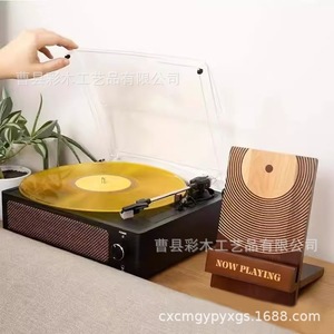 Exhibidor de Discos de Vinilo de Madera Sólida, Soporte para Discos en Reproducción, Decoración Multiusos para el Hogar, Color Marrón, Ecológico - Product Image 3