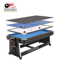 Table de jeux multifonction 4-en-1 de qualité supérieure à prix abordable avec hockey sur air, billard, tennis de table et plateau de salle à manger