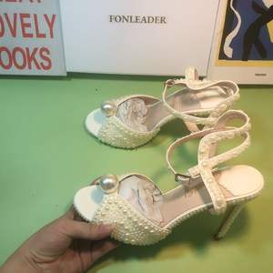 9.5 ס "מ מותאם אישית לוגו femme אופנה לבן עקבים עבור נשים - Product Image 5