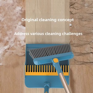 Juego de escoba y recogedor de plástico directo de fábrica, combo plegable para limpieza del hogar, escoba para suelos con cerdas suaves que no retienen pelo. - Product Image 2