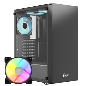 Powercase matx capa de computador, torre completa para mini pc, acrílico, transparente, gaming, pc, armário