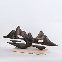 Sculpture en résine bronze antique, art abstrait de montagne, ornement de bureau, artisanat, décoration de luxe pour la maison, décoration d'hôtel, directement de l'usine