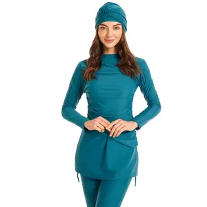 3Pcs Nieuwe Moslim Badmode Vrouwen Islamitische Badpak Bescheiden Moslim Volledige Overdekte Badpak Burkini