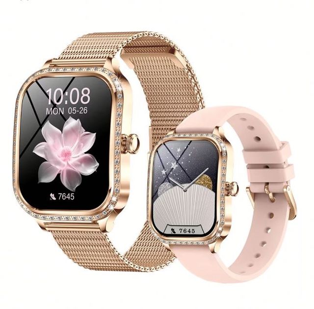 1.75 Inch Fashion Ladies Smart Watches MK88 Heartrate Blood Pressure BT Call Reloj Intelligent Fitness Tracker Watches for Women