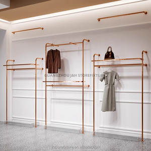 Özelleştirilmiş duvar montaj altın bezler raf perakende vitrin rafı butik mobilya ayakkabı ve çanta tabanı için - Product Image 4