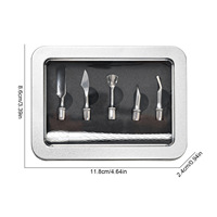 Outils de soin des ongles de haute qualité 5 pièces poussoirs à ongles en acier inoxydable remplaçables pinces à cuticules manucure pédicure ensemble