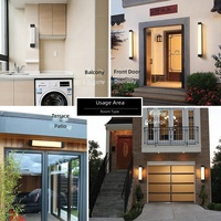 Applique murale extérieure LED moderne en acier inoxydable, forme longue et allongée, étanche IP54, pour jardins, entrées, porches, vérandas et aménagements paysagers