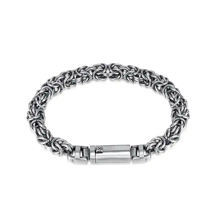 Amazon.com: Sterling Silver 5.1mm Classic Woven Men's Bali Bracelet 8