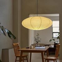 Lustre LED décoratif en forme de soucoupe volante UFO en papier de riz de style japonais pour chambre à coucher, bureau, magasin de vêtements, salon de thé
