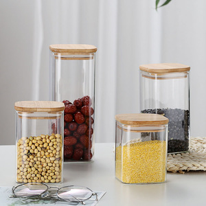 Frasco de Vidrio de Borosilicato Alto LK para Almacenar Frutas Secas y Granos en la Cocina, Tapa de Bambú, Transparente y Hermético - Product Image 3