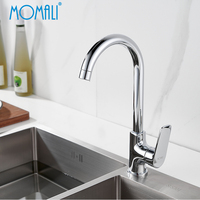 Robinet de cuisine en laiton monté sur le pont, robinet de cuisine à poignée unique pour hôtel, avec eau chaude et froide, directement de l'usine Momali