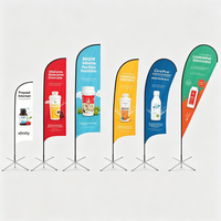 Banderoles publicitaires extérieures personnalisées avec logo imprimé, drapeaux plume en tissu pour la plage, drapeaux plume promotionnels