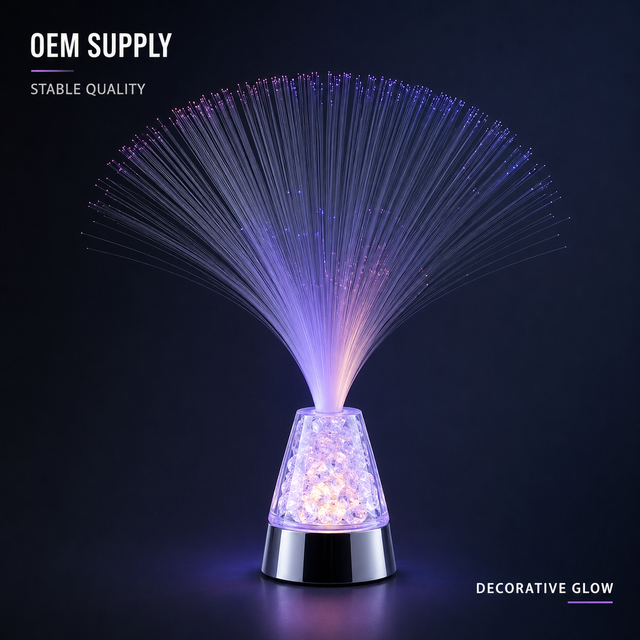 Color-Changing Aluminum White Crystal Fiber Optic LED Light Source PMMA Cone Base Wedding Christmas Party Decor Clear Crystals