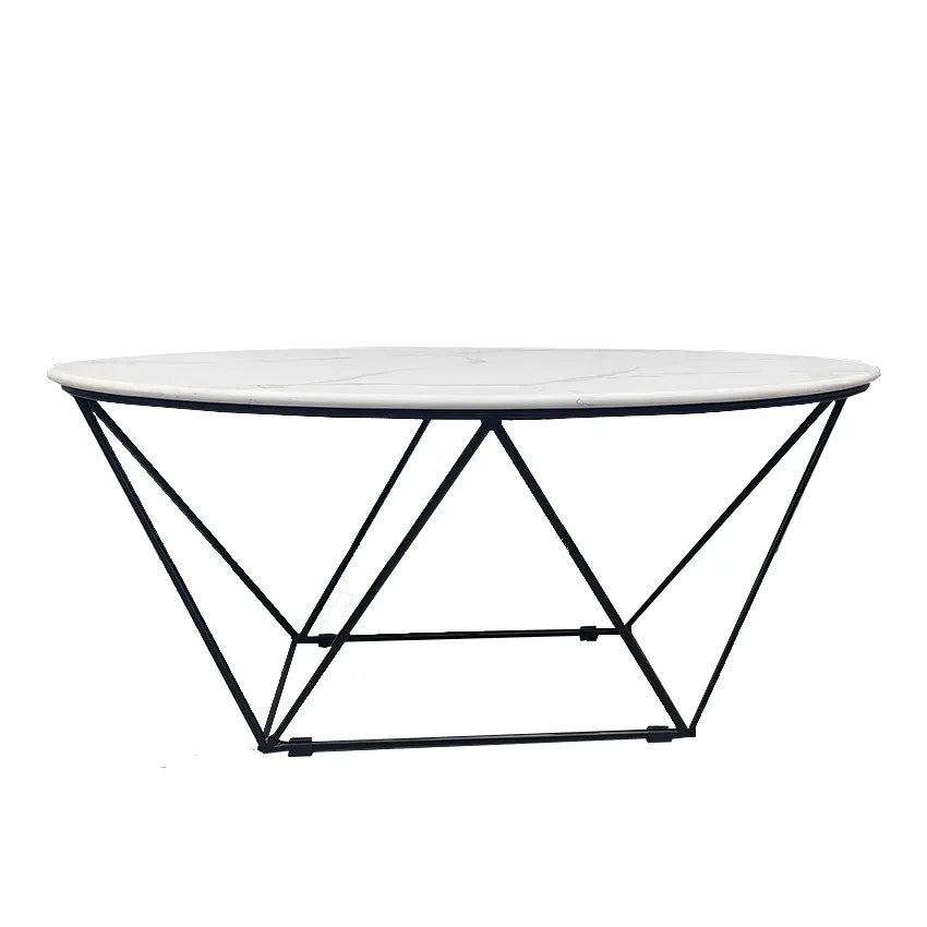 ManuManufacturers wholesale modern marble coffee table Black Oval table wholesale light modern luxury marble coffee table