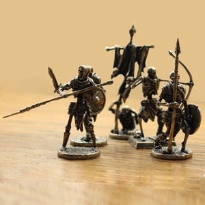 Kupfer-Skelett-Legionen-Figuren Miniatur-Dekoration Retro Metall-Soldaten-Modell Statue Schreibtisch-Ornament - Product Image 3