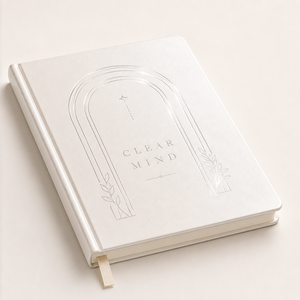 LABON Diario delle Affermazioni per la Chiarezza Mentale in Pelle Vegana Bianca Lucida, Tracker delle Abitudini Quotidiane, Planner Mensile, Quaderno con Logo Personalizzato - Product Image 4