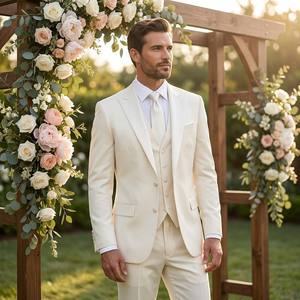Costume d'affaires 5 pièces sans plis pour <span class=keywords><strong>homme</strong></span>, coupe ajustée, <span class=keywords><strong>tenue</strong></span> professionnelle complète pour les voyages - Product Image 1