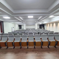 Sillas de Auditorio Plegables Giratorias Modernas y Ecológicas, con Tableta de Escritura, Asientos de Madera para Teatro y Cine, Muebles de Teatro, Venta al Por Mayor de Fábrica