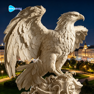 Estatua <span class=keywords><strong>de</strong></span> águila grande <span class=keywords><strong>de</strong></span> mármol, majestuosa <span class=keywords><strong>escultura</strong></span> <span class=keywords><strong>de</strong></span> ave depredadora tallada a mano para decoración <span class=keywords><strong>de</strong></span> jardín al aire libre. - Product Image 5