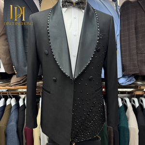 Conjunto de 2 Piezas de Alta Calidad para Hombre, Traje Formal Nuevo para Banquete de Boda, Traje de Negocios y Esmoquin Personalizado Hecho a Mano - Product Image 2