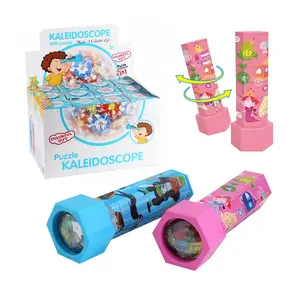 Cartoon Puzzle Educational Entertaining Classic Toy Magic Kaleidoscope 2 in 1 Revolving Kaleidoscope Toy for Kids