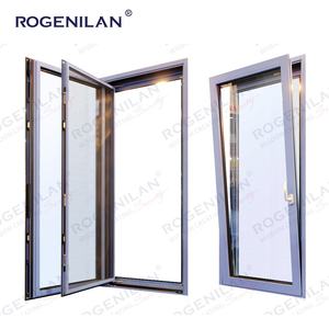 Rogenilan Fenêtre à battant à charnière personnalisée résistante aux ouragans Fenêtres inclinables et tournantes en verre et aluminium avec écran - Product Image 2