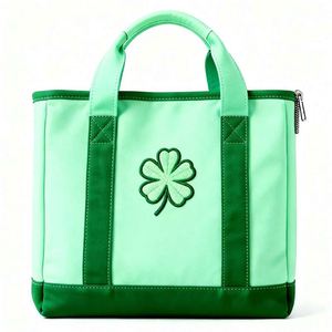 Custom Maple Leaf Embroidery Nylon <b>Tote</b> <b>Bag</b> with <b>Zipper</b> Closure Eco-Friendly Shoulder Handle Large Capacity Commute Handbag - Product Image 4