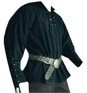 Costume da camicia a polsino scozzese mercenario mercenario medievale con lacci da uomo Ecowalson - Product Image 3