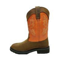 Bottes de cowboy longues marron pour hommes et femmes, OEM/ODM avec ou sans embouts et semelles en acier
