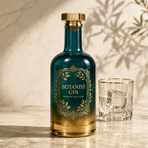 Bottiglia in Vetro Cilindrica da 400ml con Tappo in Sughero Serigrafata per Vino, Brandy, Gin, Whisky, Vodka, Rum, Tequila e Alcolici - Product Image 1