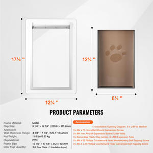 <span class=keywords><strong>Porte</strong></span> pour animaux de compagnie à 3 volets pour le mur Rabats en PVC givré Serrure à cadre en métal Sécurité renforcée Isolation économe en énergie Convient à divers murs - Product Image 6