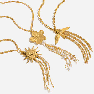 Collier Pendentif Tournesol Style Européen en Acier Inoxydable Bijoux de Mode - Product Image 1