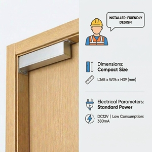 Serrure Électromagnétique Robuste 500KG 1200Lbs DC12V 380mA, Échouement Sécurisé, pour <span class=keywords><strong>Porte</strong></span> Simple - Product Image 3