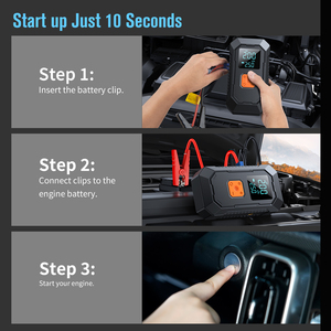 Arrancador de Emergencia para Exteriores de 12V 2000A con Pantalla Digital LED, Banco de Energía con Inflador de Aire para Automóvil - Product Image 6