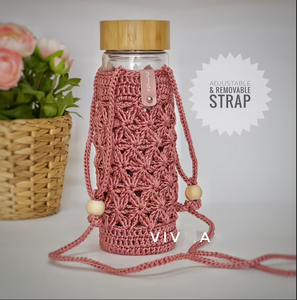 Soporte para botella <span class=keywords><strong>de</strong></span> agua, cordón ajustable, fácil <span class=keywords><strong>de</strong></span> levantar, clip para cinturón, Correa larga <span class=keywords><strong>de</strong></span> <span class=keywords><strong>punto</strong></span> <span class=keywords><strong>de</strong></span> jazmín, <span class=keywords><strong>punto</strong></span> <span class=keywords><strong>de</strong></span> <span class=keywords><strong>ganchillo</strong></span>, soporte para botella <span class=keywords><strong>de</strong></span> agua - Product Image 2