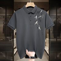 Chemise d'été pour homme en maille à manches courtes, anti-boulochage, camouflage, imprimé en trois dimensions, décontractée, tendance, style chinois, en soie glacée