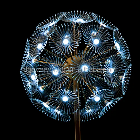 Lampu Led Bunga Serat Optik Buatan, Lampu Motif Liburan Dekoratif Dandelion Led Tahan Air Luar Ruangan 2020